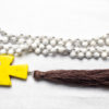 Yellow Cross Tassel Necklace
