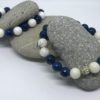 Blue Zircon Fire and White Jade GEMSTONE BRACELETS