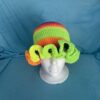Multi-Coloured Crochet Wig-Wear Ruffle Hat - Fun, Playful Handmade Cap - Bold Costume & Festival Accessory